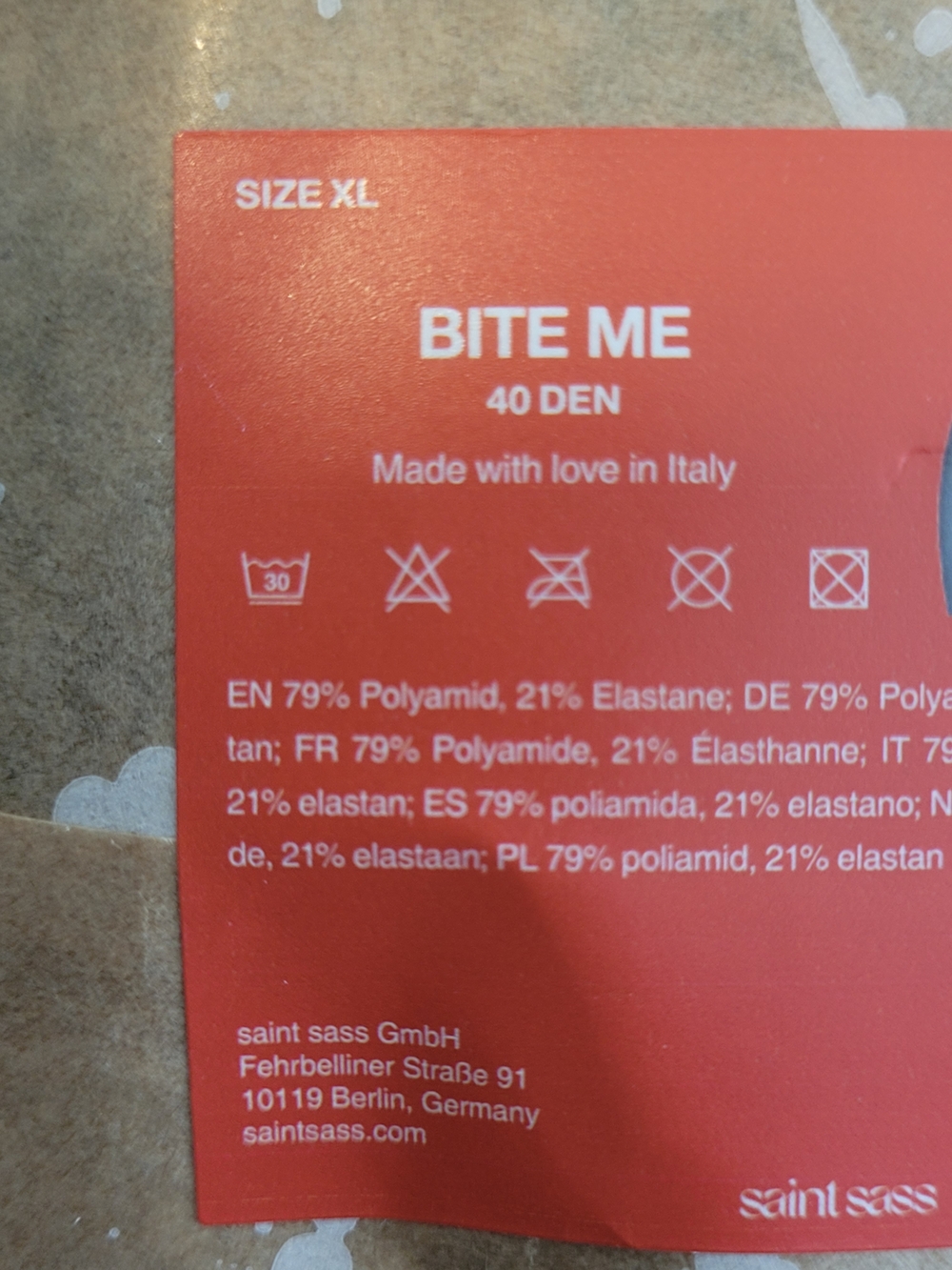 Bite Me 40 Den Hosiery -black